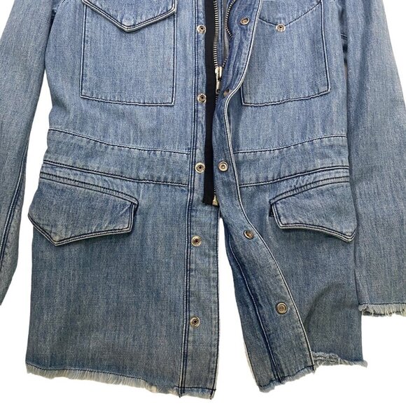 RTA Nicolas long line Utility Jacket 100% cotton raw hem long line S - Picture 9 of 14